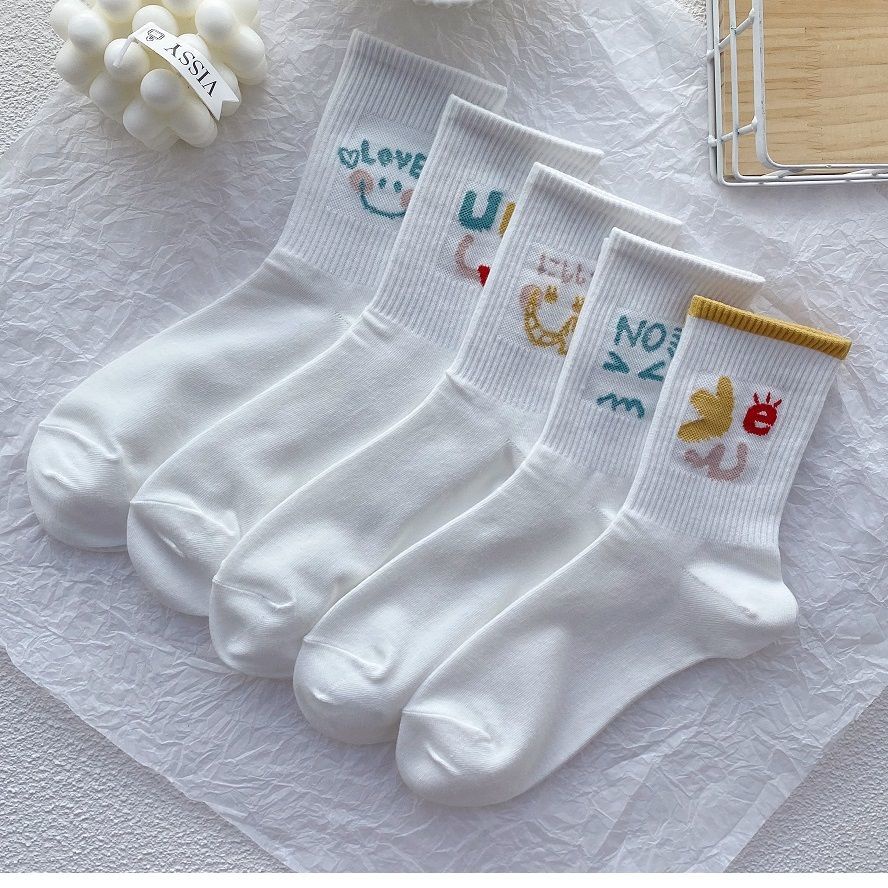 Vớ Dài Trung Bình Họa Tiết Hoạt Hình Dễ Thương Phong Cách Nhật Hàn Cho Nữ