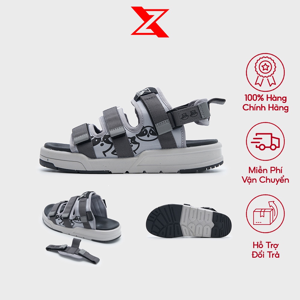 Sandals ZX 3121 Streetwear đế bằng khóa dán Meta Raccoon Grey & Black Grey