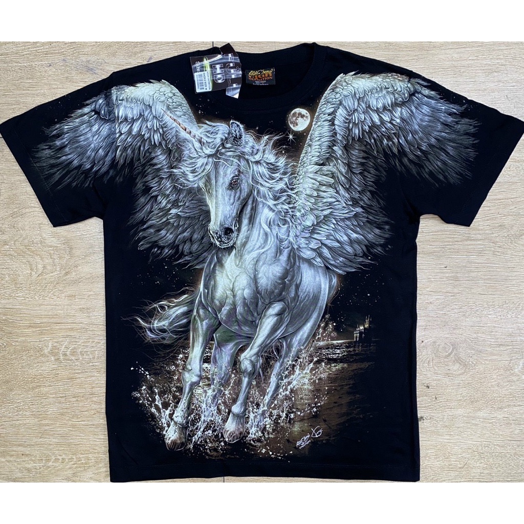 Áo thun Thái Lan 3D CAO CẤP 100% cotton CHÍNH HÃNG - FULL SIZE - In tràng tay áo - Hổ/Sư tử/Ngựa/Chim ưng
