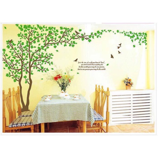 Decal tranh dán tường cây xanh dán đc nhiều kiểu