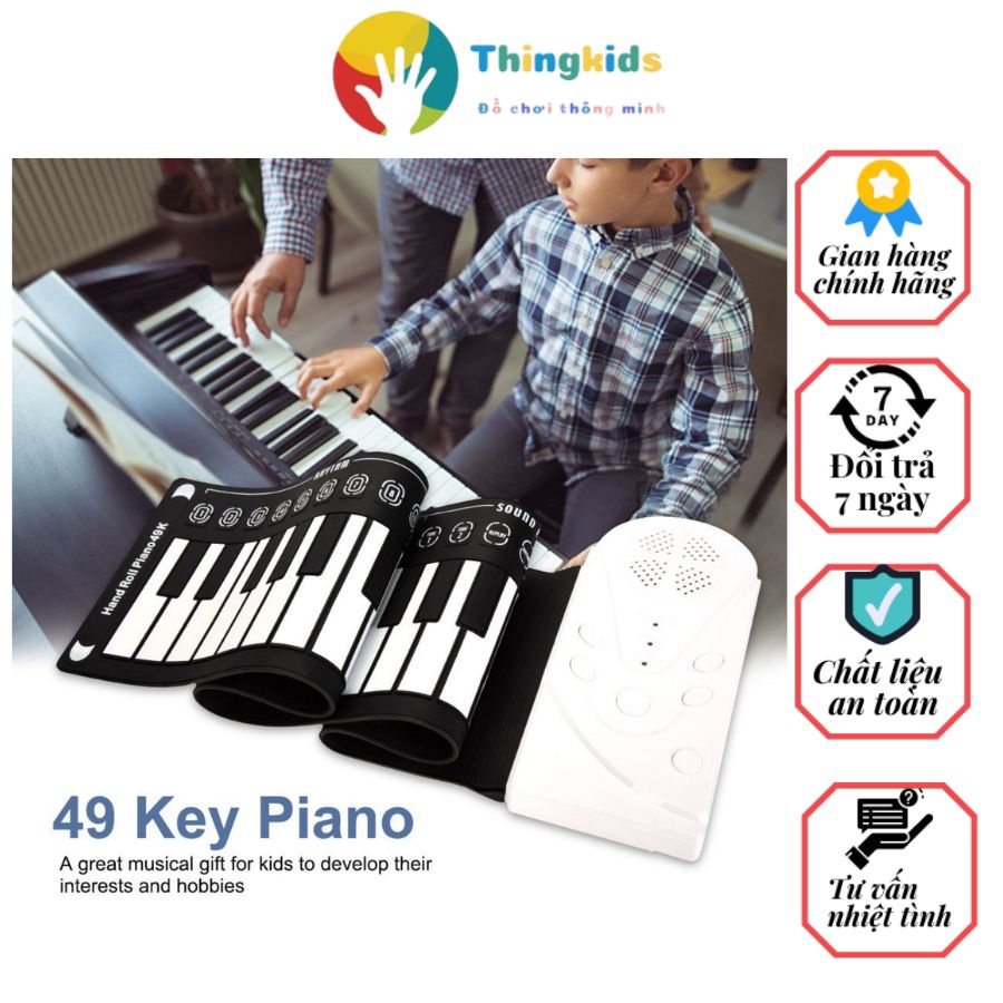 Đàn Piano Cuộn Soft Keyboard Piano 49 Keys - Thingkids