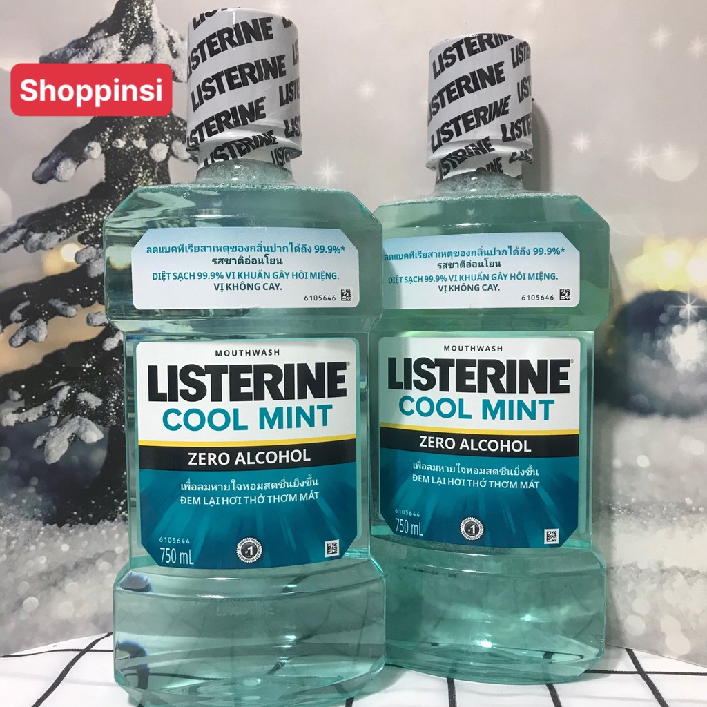 Nước súc miệng Listerine Cool Mint Zero 750ML giúp hơi thở thơm mát, nước súc miệng hương bạc không cay