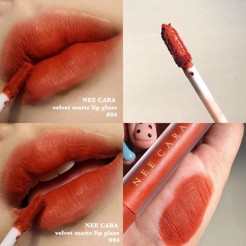 Son kem lì Neecara Velvet đỏ mướt mịn như nhung siêu lì nhanh khô bền màu