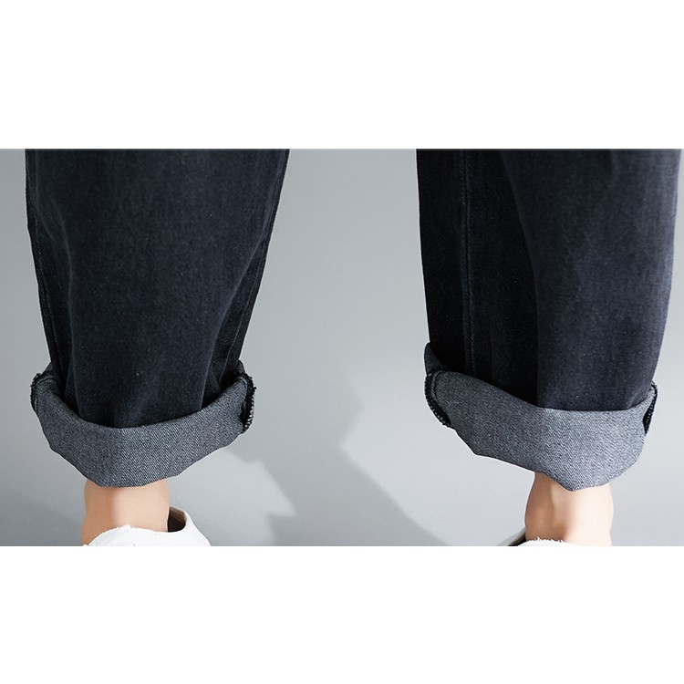 (Q005) Yếm quần jeans đen cá tính | BigBuy360 - bigbuy360.vn