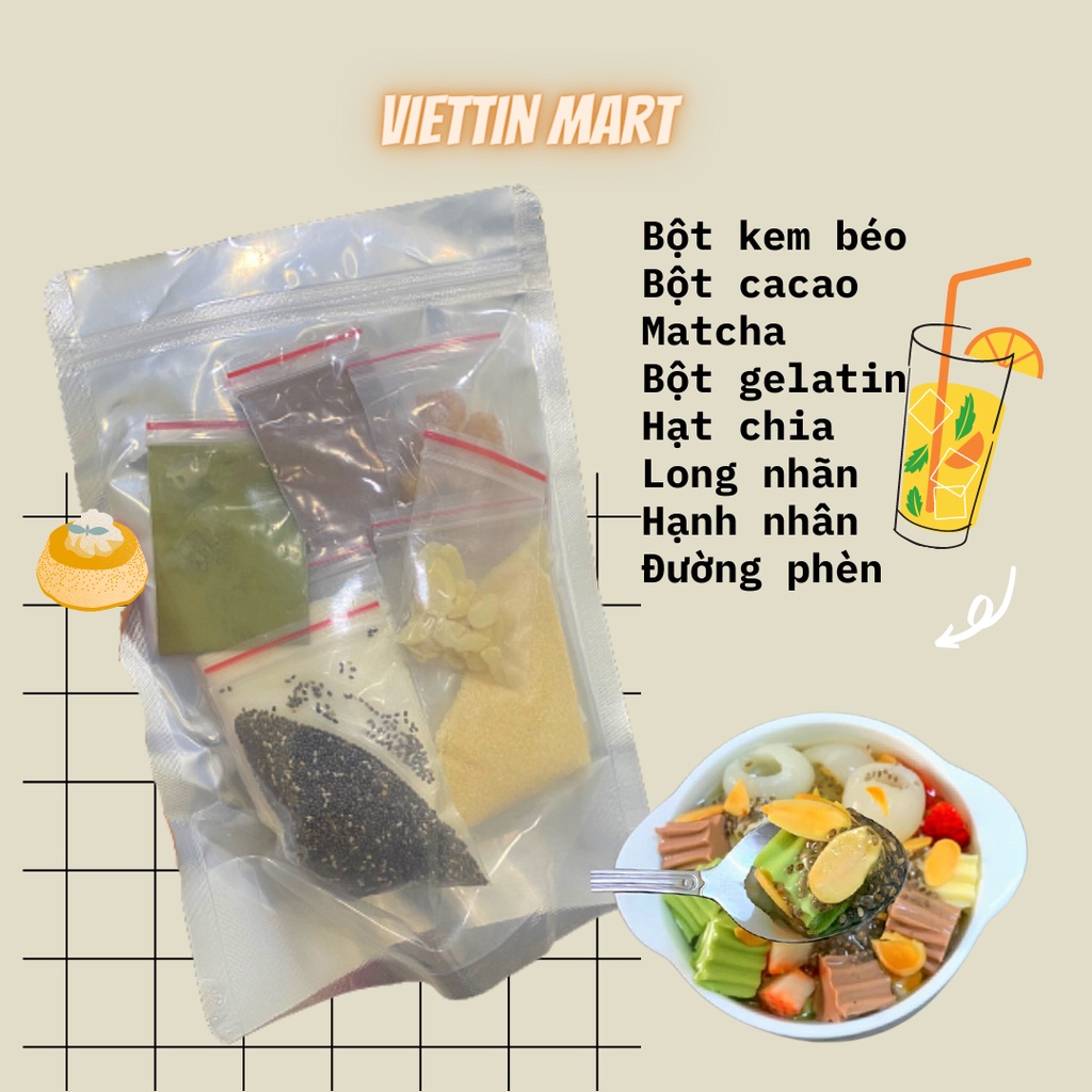 [Mã 1511FMCGSALE giảm 8% đơn 500K] SET Chè Khúc Bạch đủ nguyên liệu nấu tại nhà Viettin Mart