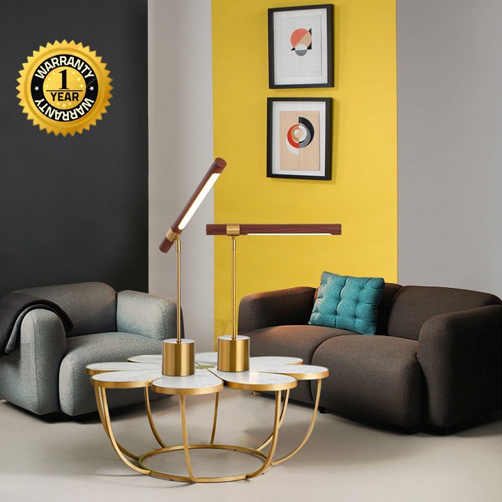 Đèn ngủ để bàn B128 vân gỗ, thiết kế phong cách Bắc Âu, trang trí phòng học, phòng khách, phòng ngủ, bàn làm việc