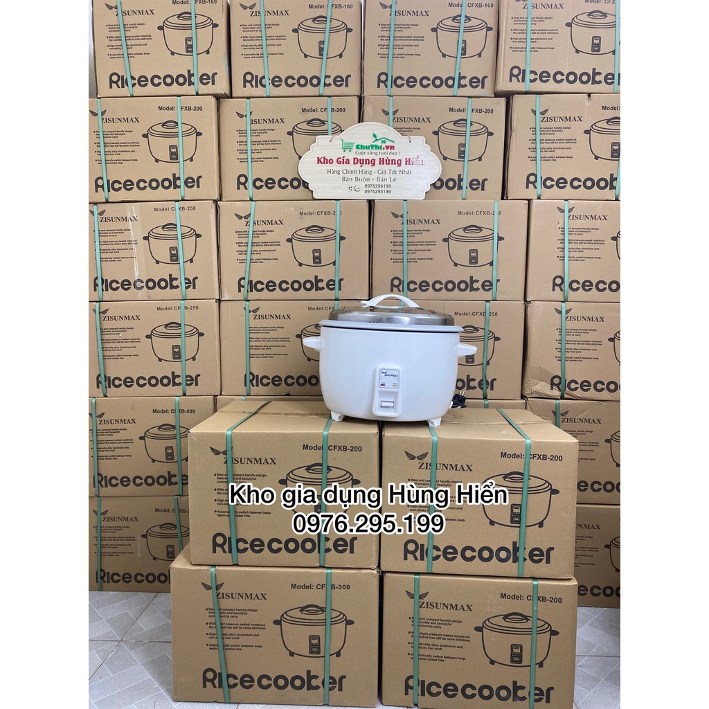 Nồi cơm điện công nghiệp ZISUN CFXB-200 5.6L nấu được 3,5-4,5kg gạo cho khoảng 15 người - Hàng chính hãng
