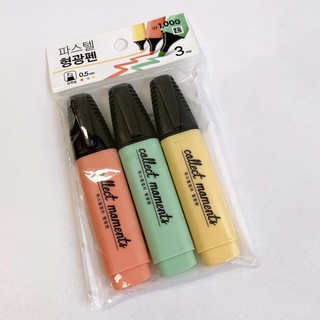 Bút highlight 3 màu pastel