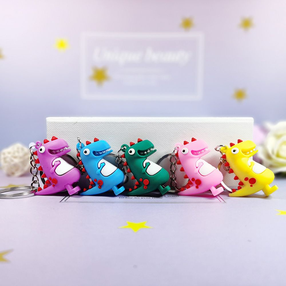 VANES1 Cute Little Dinosaur Keychain Mobile Phone Pendant Dinosaur Keyring Dinosaur Pendant Key Chain Cartoon Dinosaur Soft Rubber 3D Stereo PVC Creativity Key Chains/Multicolor