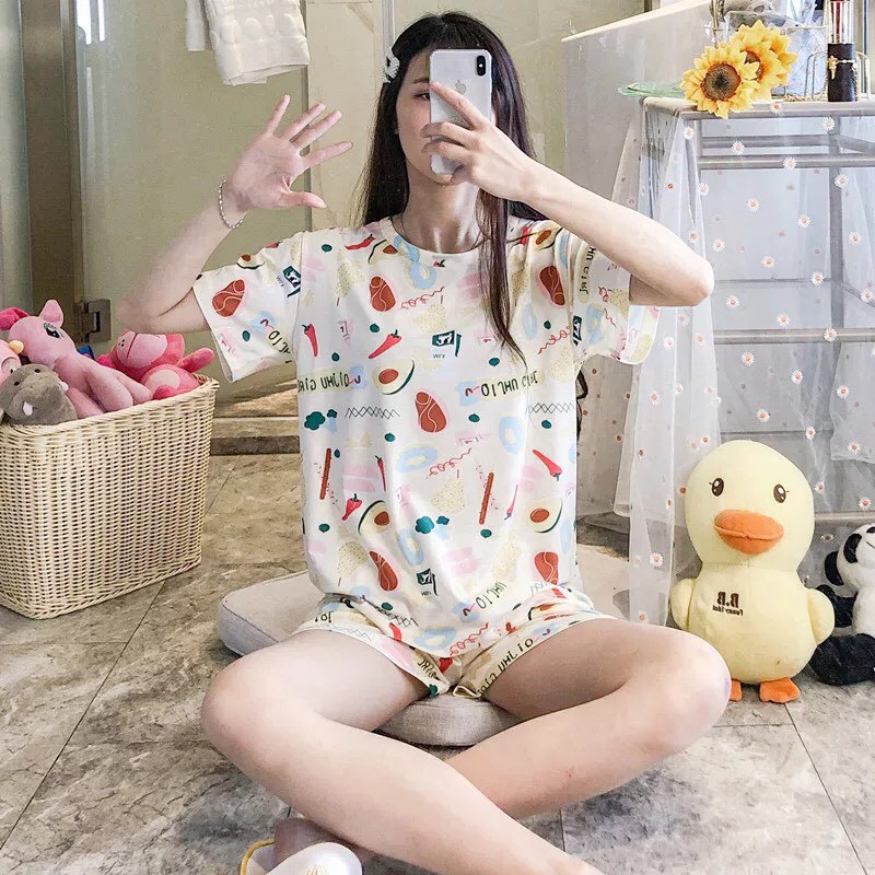 [Hàng QC Cao Cấp] Bộ Pijama Đùi Cotton Sữa Mềm Mịn Thấm Hút Mồ Hôi Full Size (38-75Kg)