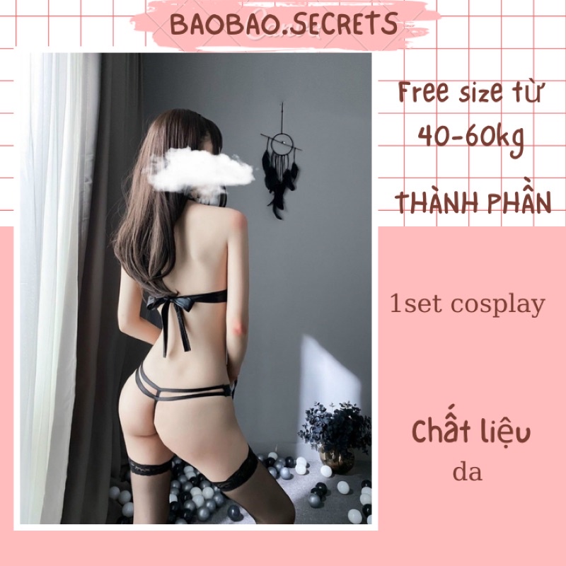 Cosplay 2 mảnh sexy, set đồ ngủ cosplay chất liệu da cao cấp gợi cảm MsD03 - Hanna.secrets | WebRaoVat - webraovat.net.vn