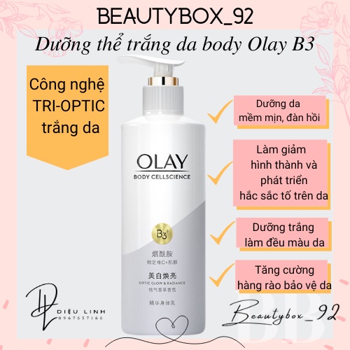 Dưỡng thể Olay b3 dưỡng ẩm trắng da toàn thân