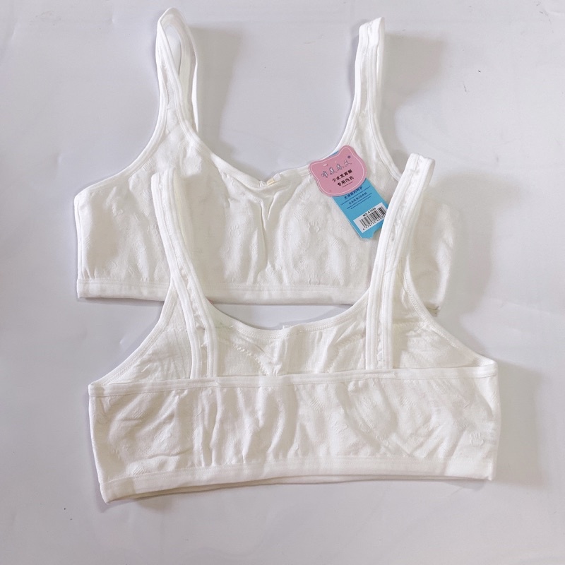 Áo lá học sinh/Áo lót bé gái cấp 1,2, vải cotton thông hơi cao cấp mát mịn, đệm vải không lo lộ. Phom dưới 50kg. A1035