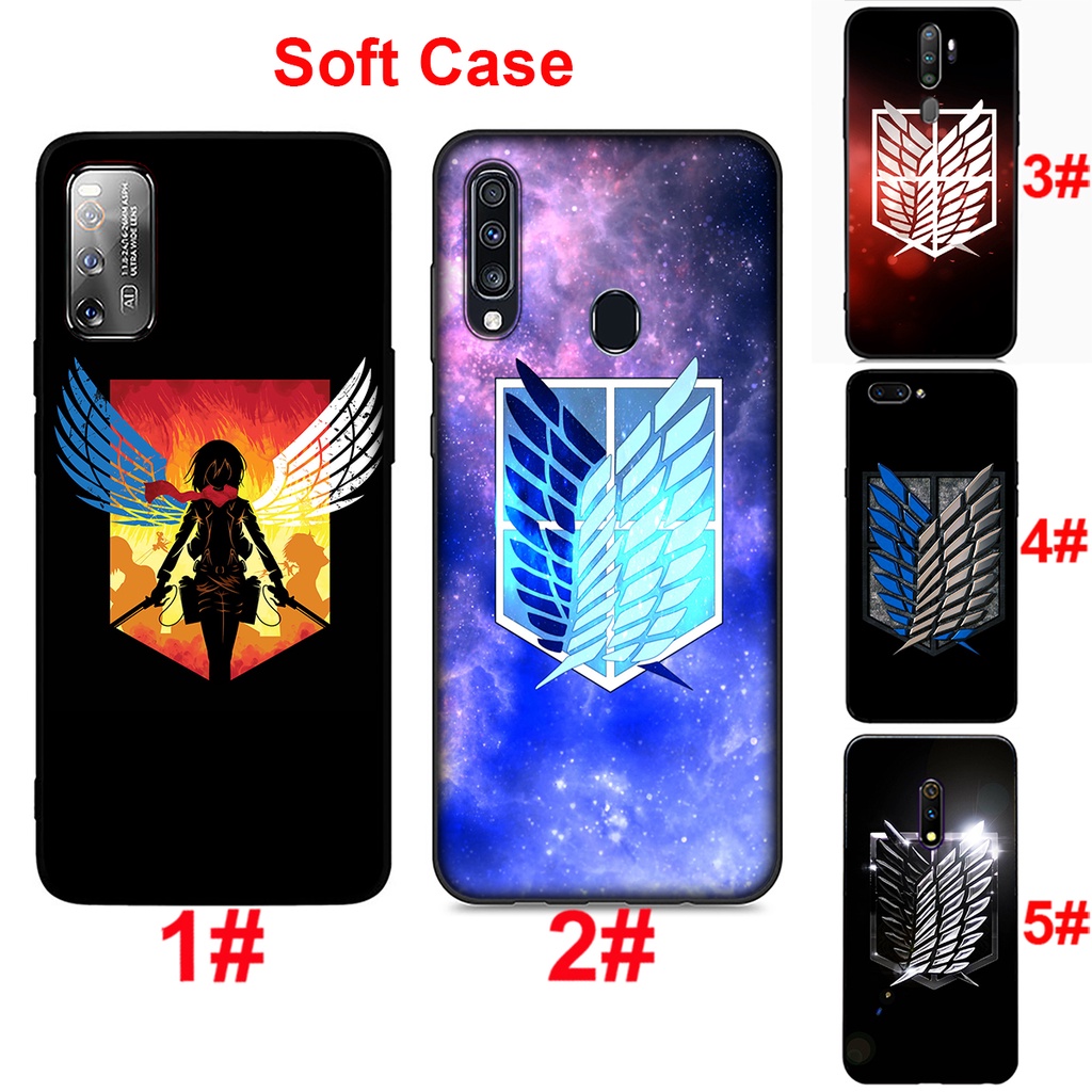 Ốp điện thoại mềm họa tiết hình Logo Attack On Titan cho Realme C2 C3 C11 C12 C15 C17 C20 C21 GT NEO 5G