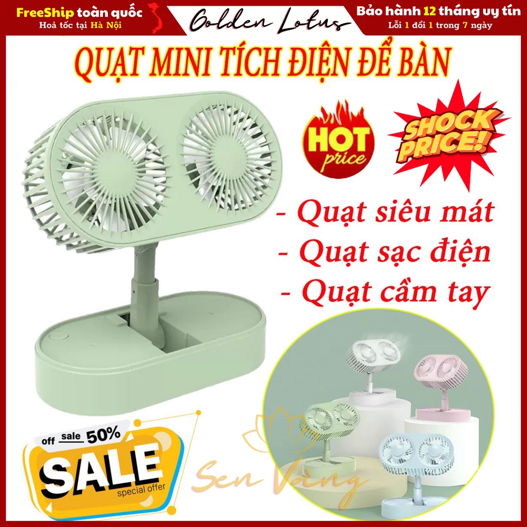 Nhỏ nhỏ xinh xinh Quạt mini đôi FY050 - Thuận tiện mang đi du lịch - Mùa hè không hề nóng