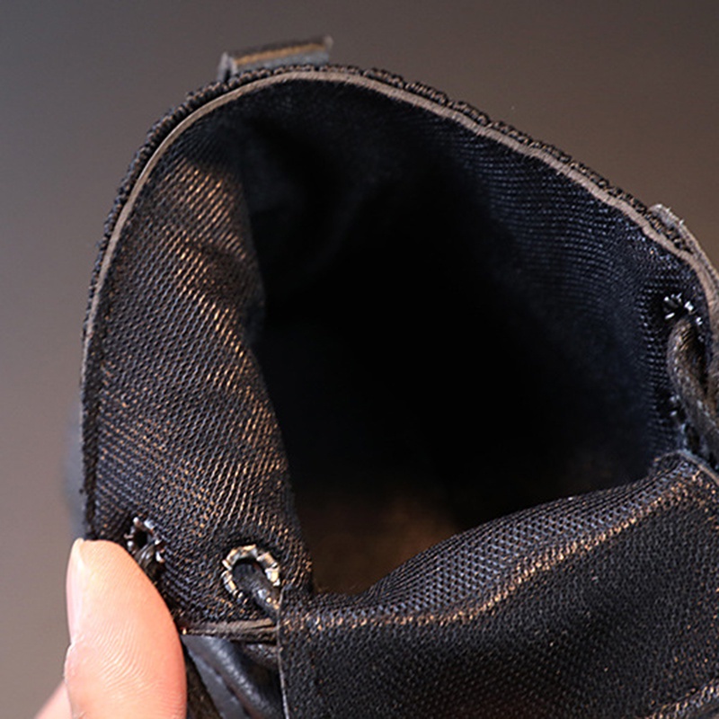 Giày Bốt Martin Cổ Thấp Phối Khóa Kéo Bên Hông Thời Trang Anh Quốc Cho Bé