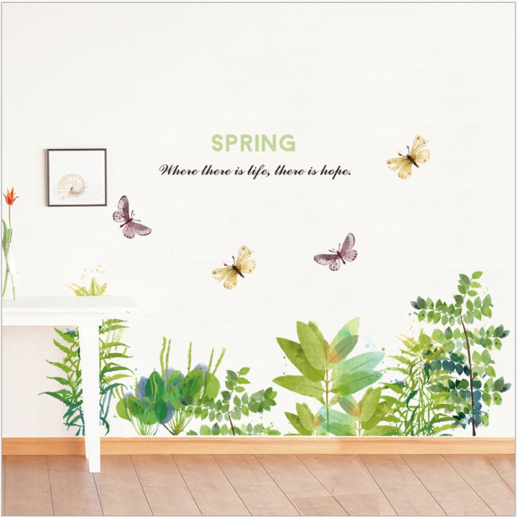 Decal dán tường trang trí - CHỮ TIẾNG ANH CÂY BƯỚM MÙA XUÂN THANH LỊCH