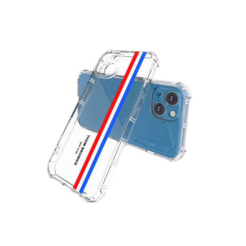 Ốp iphone Thom Browne cạnh vuông có bảo vệ màn hình cho iphone 14 13 pro max 11 12 pro max mini x r s max 6 s 7 8 plus