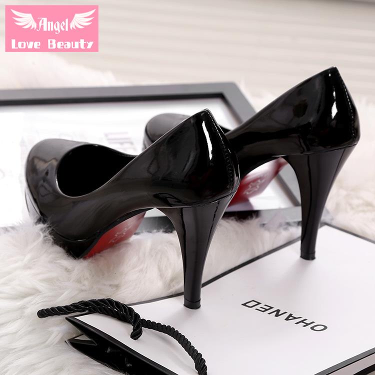 Giày Cao Gót Da Bóng Dày Dặn Cá Tính Thời Trang Xuân Thu Cho Nữ Size 34-42 2022