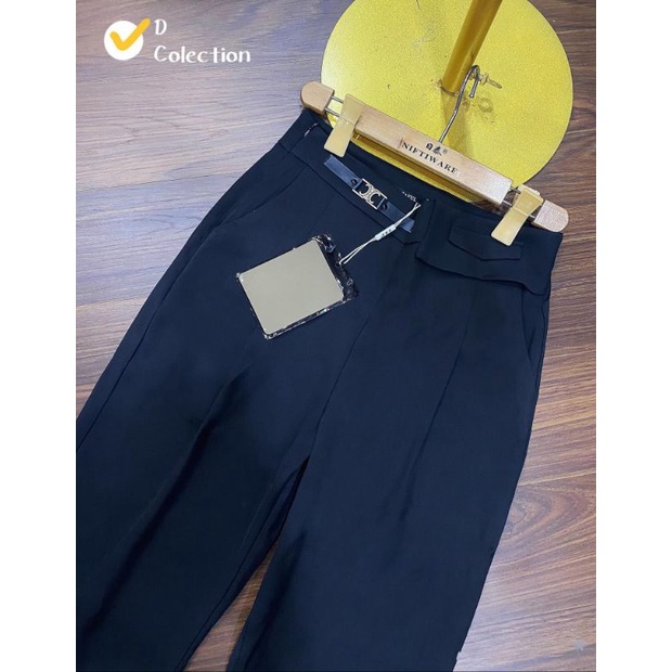 ( M 826 )  quần tây công sở _ quần baggy nữa phối da siêu đẹp