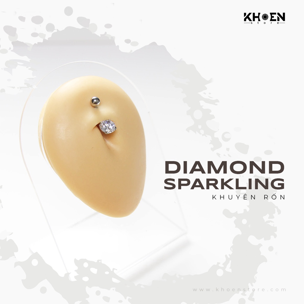 Khuyên Rốn Đá đầu bi - Thép không gỉ - Khoen Store