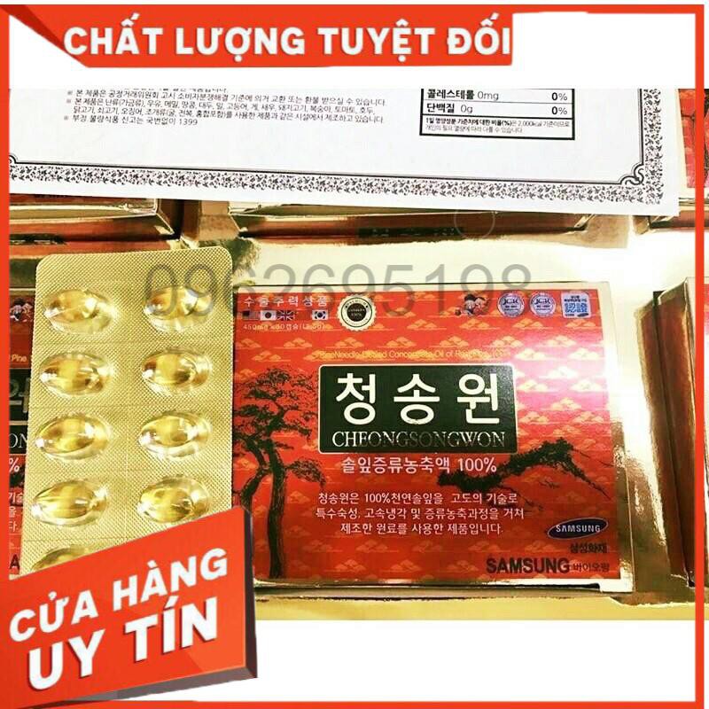 1 HỘP TINH DẦU THÔNG ĐỎ CHEONGSONGWON HÀN QUỐC LOẠI CAO CẤP, 180 VIÊN