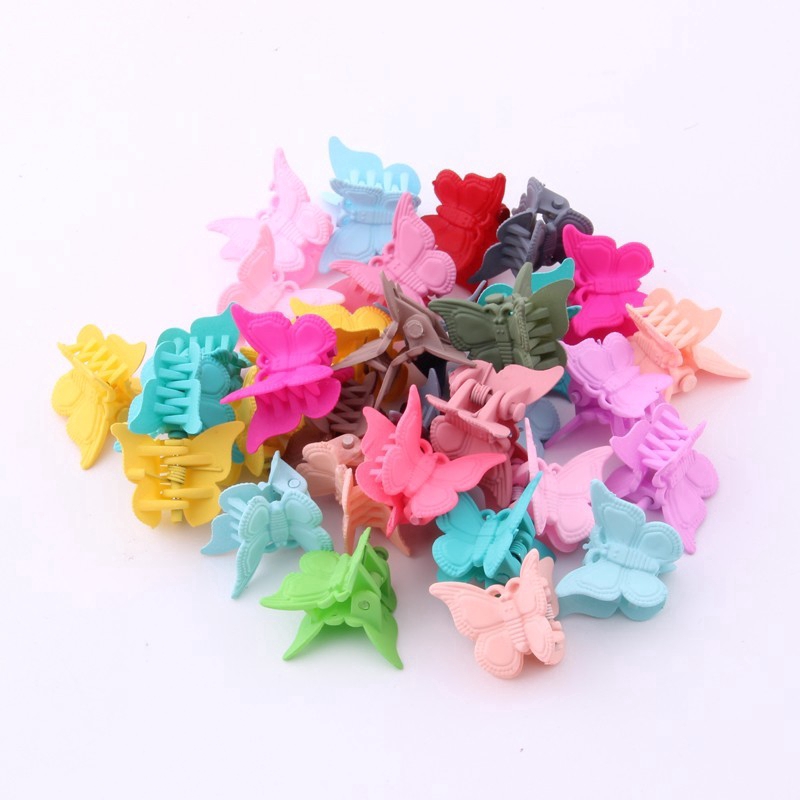 Set 20 kẹp tóc nhựa hình bướm nhỏ cho bé gái