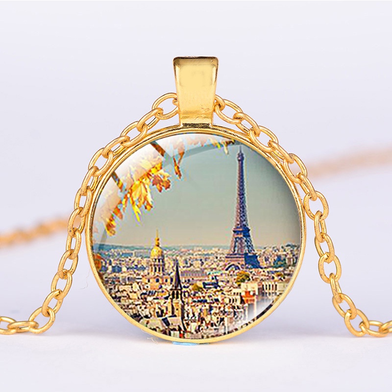 European and American best-selling Eiffel Tower time GEM PENDANT NECKLACE NEW JEWELRY sweater chain batch