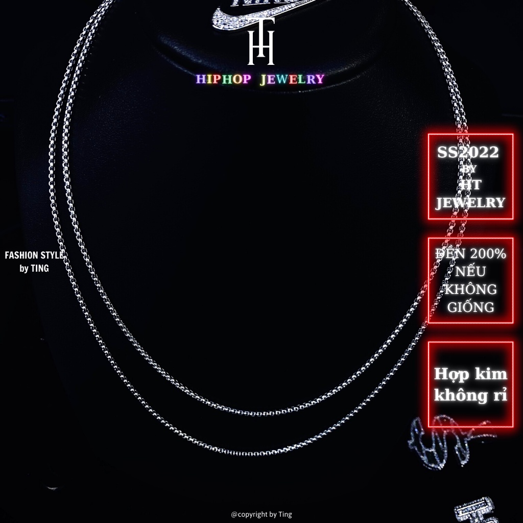 DÂY CHUYỀN VÒNG CỔ HK BẠC MÓC XÍCH VUÔNG UNISEX CHUỖI ĐƠN GIẢN HT JEWELRY - DÂY CHUYỀN CHUỖI MÓC XÍCH VUÔNG