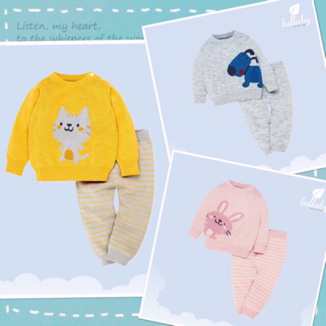 [Mã SKAMLTSW11 giảm 10% đơn 99K] Lullaby Bộ Len Dày Cho Bé Trai/Gái