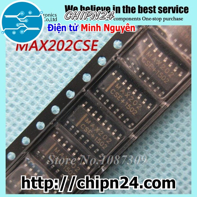 [2 CON] IC MAX202 SOP-16 (SMD Dán) (MAX202CSE RS232)