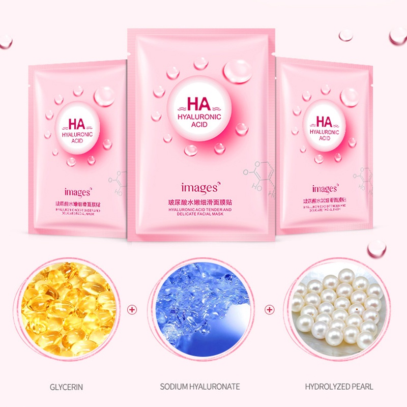 Mặt nạ giấy HA nội địa trung Bioaqua - Dưỡng trắng da mụn cấp ẩm thải độc HA Images NAVI