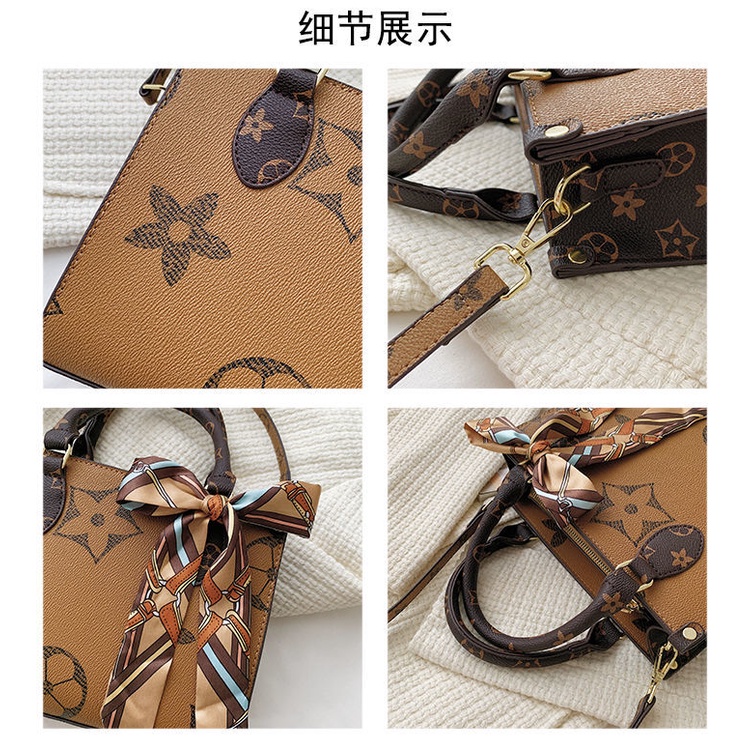 Túi Xách Da Đeo Chéo Đính Nơ Thời Trang Nữ Tính