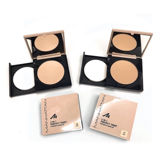 Phấn phủ manhattan 2in1 perfect teint - hộp có gương và mút dặm phấn!!!