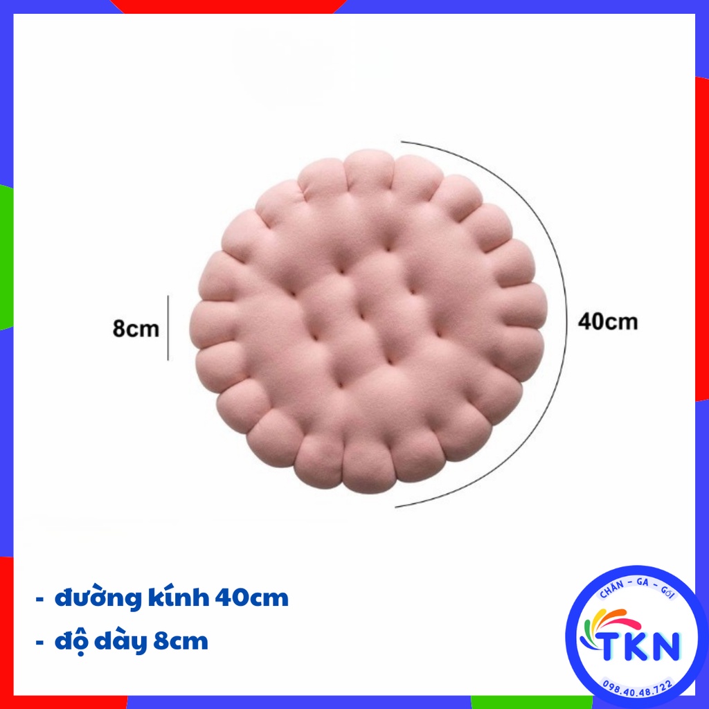 Đệm ngồi bệt , đệm lót ghế hình bánh quy đệm decor chất liệu nỉ nhung mềm mịn nhập khẩu hình bánh ngộ nghĩnh đáng yêu