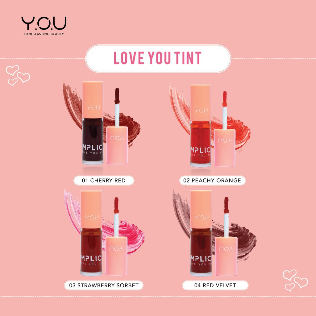 (hàng Mới Về) Son Tint Y.o.u Thiết Kế Đơn Giản Trang Điểm Chuyên Nghiệp