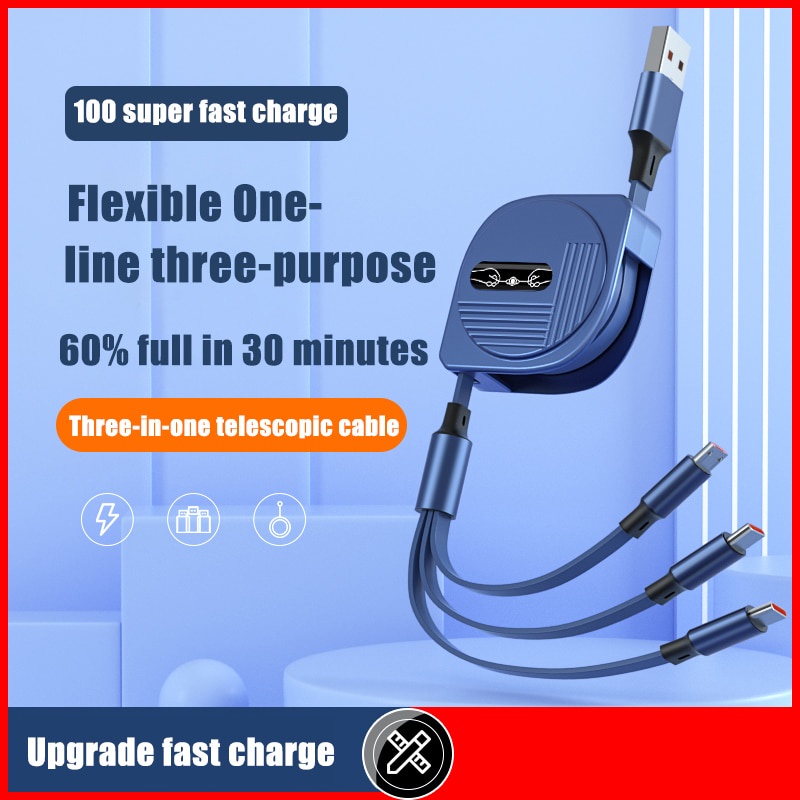Cáp SạC 5A 100W Micro USB Type C 3 Trong 1 Chuyên DụNg Cho Huawei