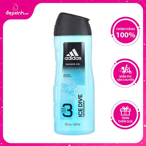 Tắm gội toàn thân Adidas Ice Dive 3 trong 1 400ml