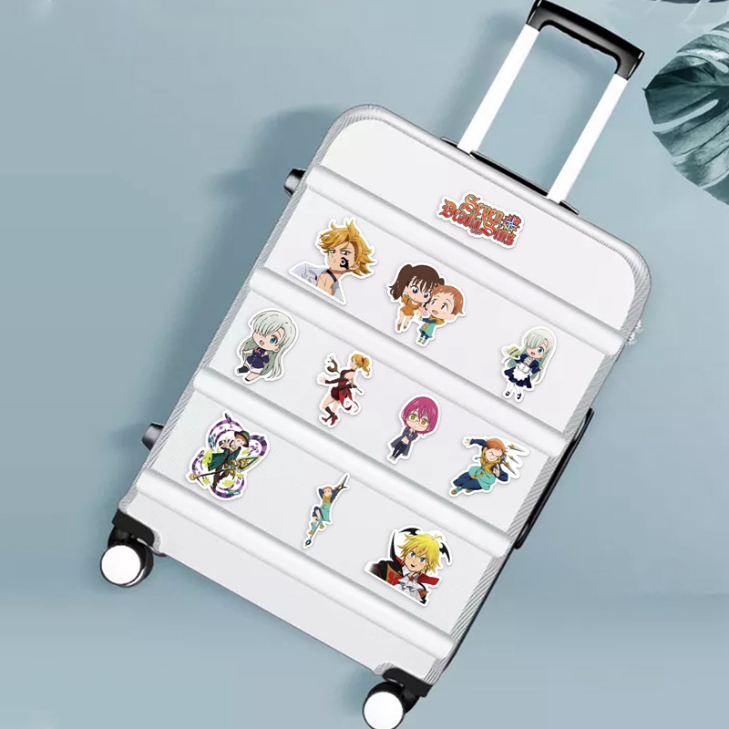 Set 50 Sticker 100% Hình Thất Hình Đại Tội Dán Trang Trí Ô Tô Mới