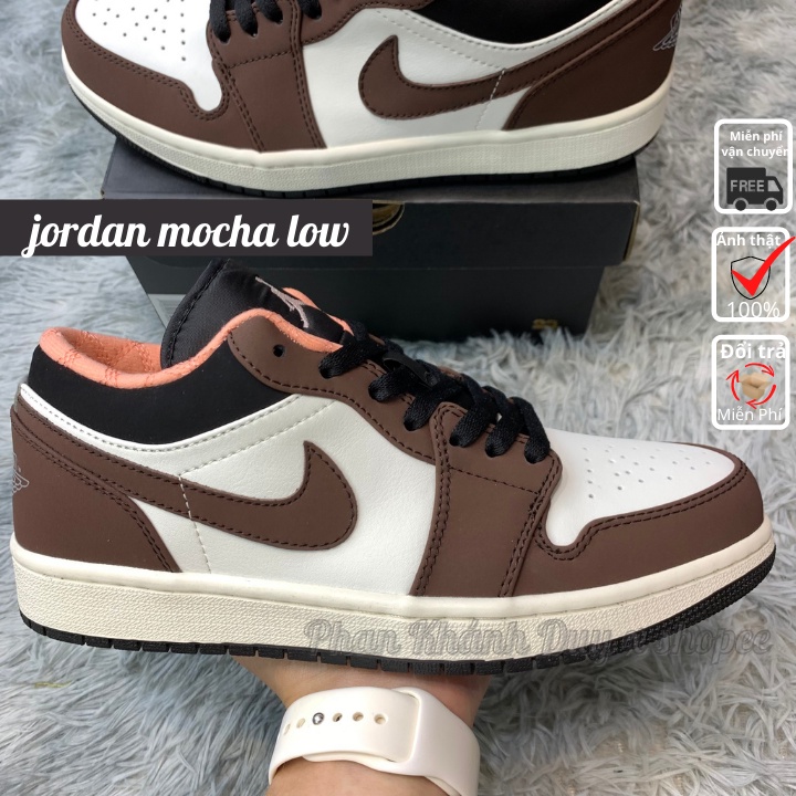 [ Pkdsneaker25 ] Giày Jordan mocha low đen nâu hồng trắng cổ thấp nam nữ
