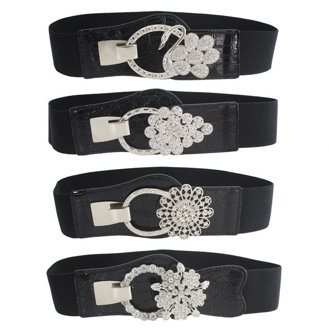 Thắt lưng chun đính đá Vintage dễ thương