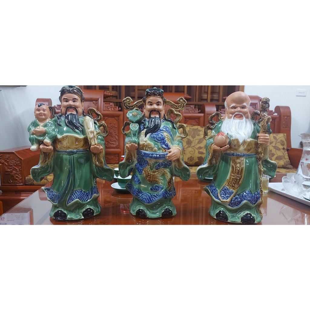 Bộ Tam Đa men màu Phúc - Lộc - Thọ