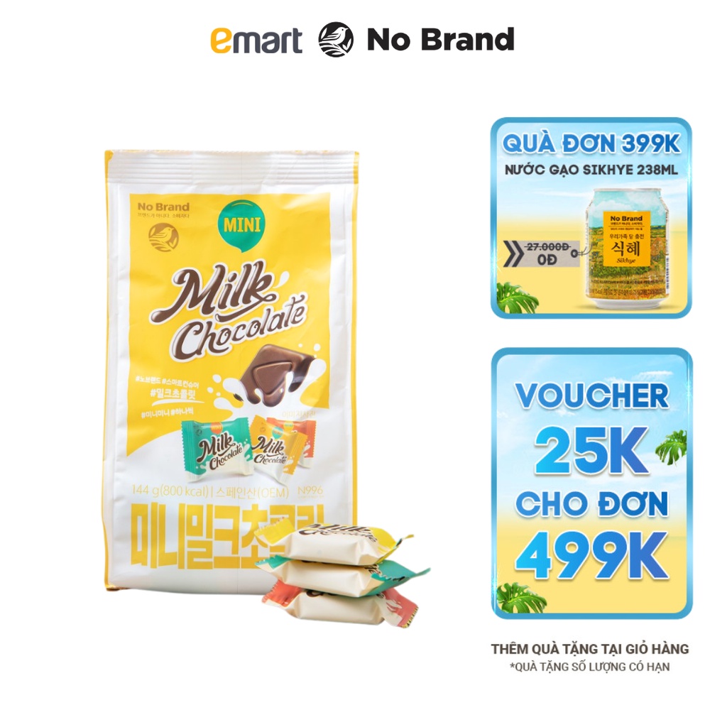 Kẹo Socola Sữa Mini No Brand 144g - Emart VN