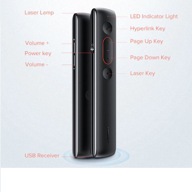 Bút trình chiếu Laser không dây khoảng cách 100m chính hãng Ugreen 60327 cao cấp