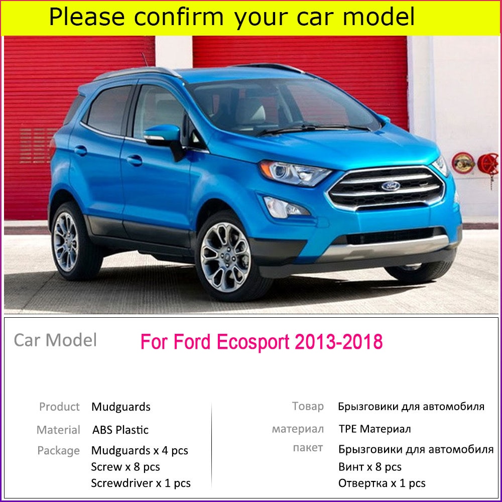 FENDER Tấm Chắn Bùn Chuyên Dụng Cho Xe Hơi Ford Ecosport 2018-2013 2014 2015 2016