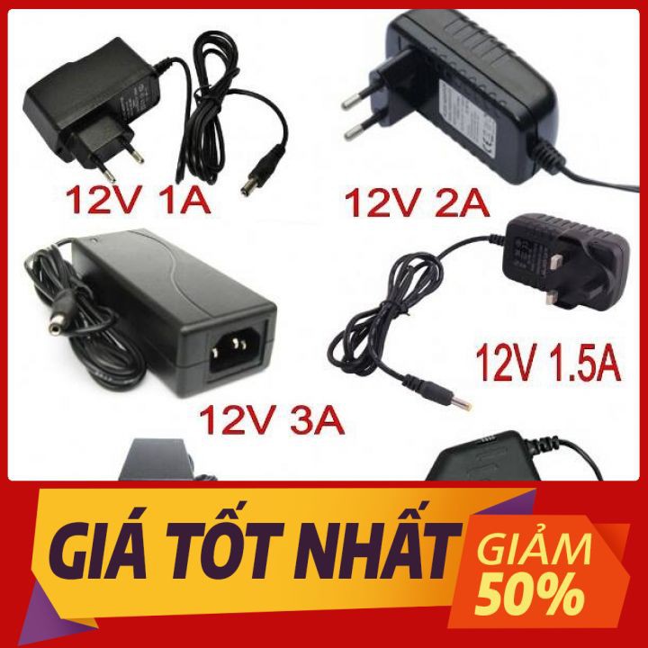 Nguồn Adapter 12V1A -12V2A -12V3A -12V4A -12V5A,Nguồn 12V,Nguồn Camera Hàng Tốt