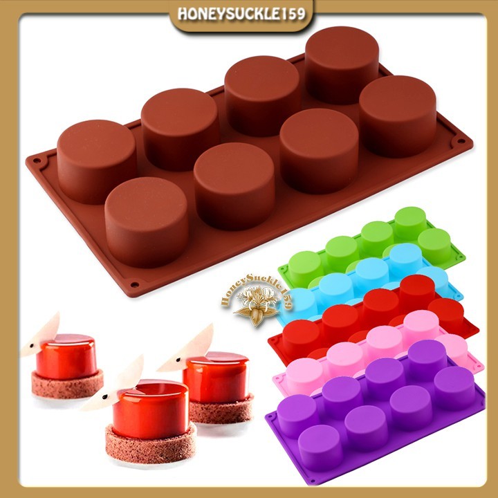 [Ảnh Thât+Video]Khuôn Silicon Đổ Socola/Thạch/Đá/Kẹochipchip/Pudding Hình 8 Ô Tròn