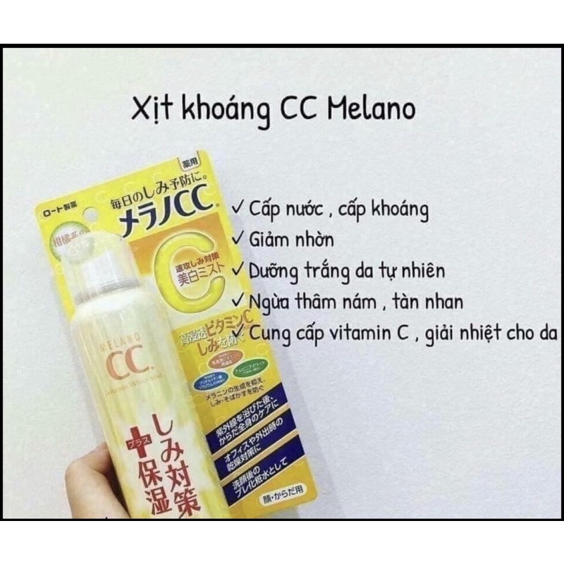 Xịt khoáng DƯỠNG ẨM TRẮNG DA CC Melano của Nhật 100ml