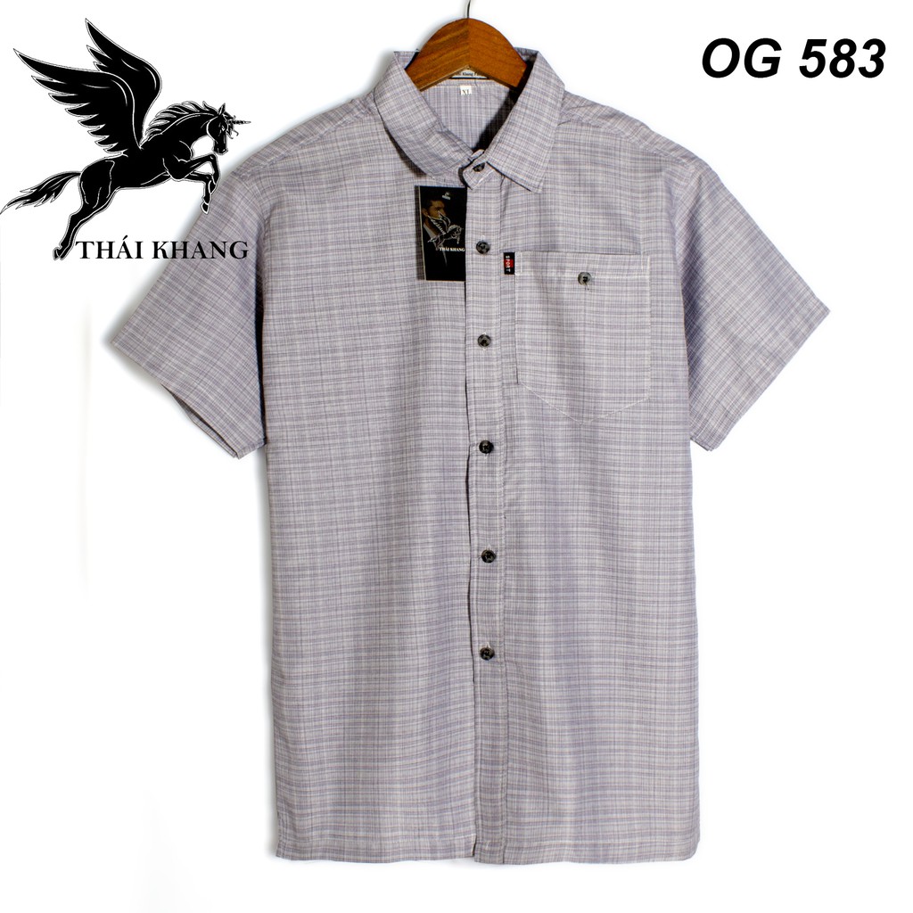 Áo sơ mi nam ngắn tay trung niên vải đũi SIÊU MÁT form rộng rãi thoải mái loại sơ mi nam caro cho người lớn tuổi ASDOG58 | BigBuy360 - bigbuy360.vn
