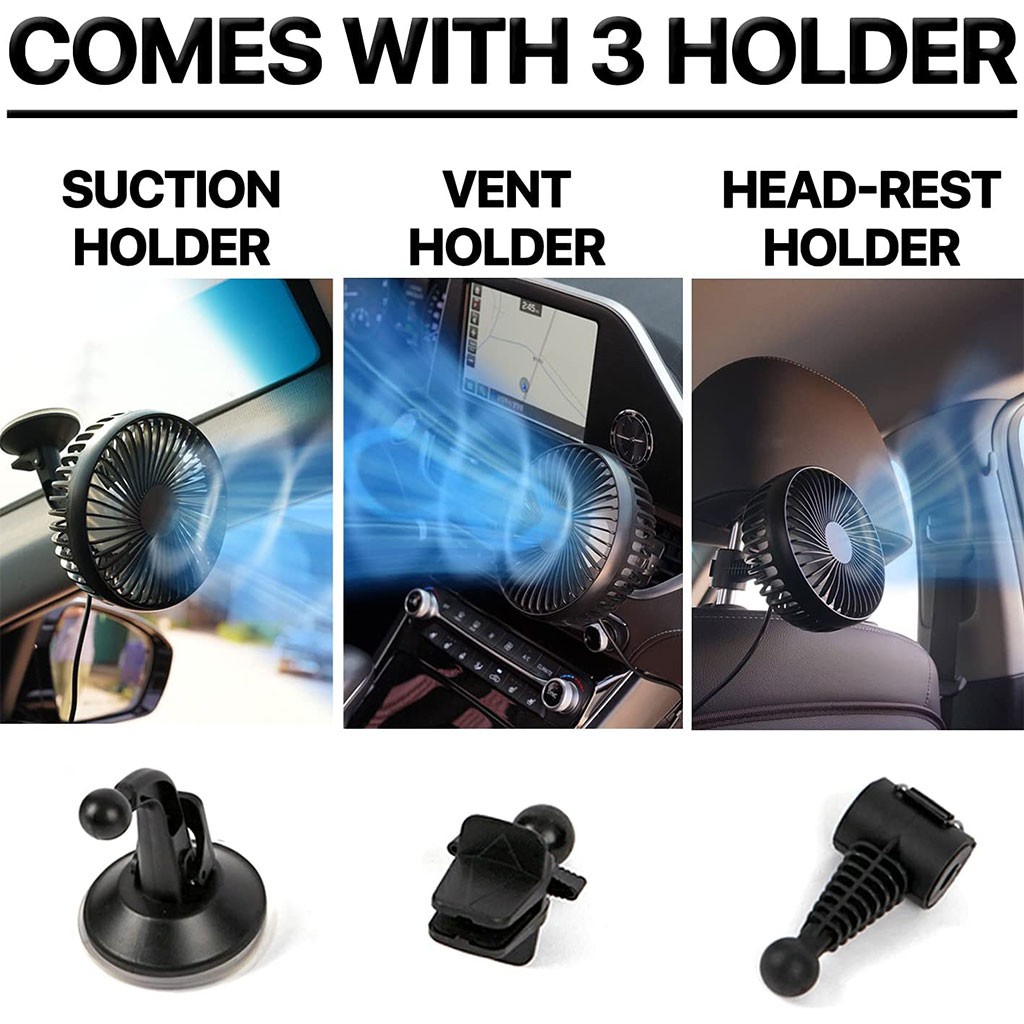 Quạt Điện USB Gắn Sau Ghế Xe Hơi Tiện Dụng